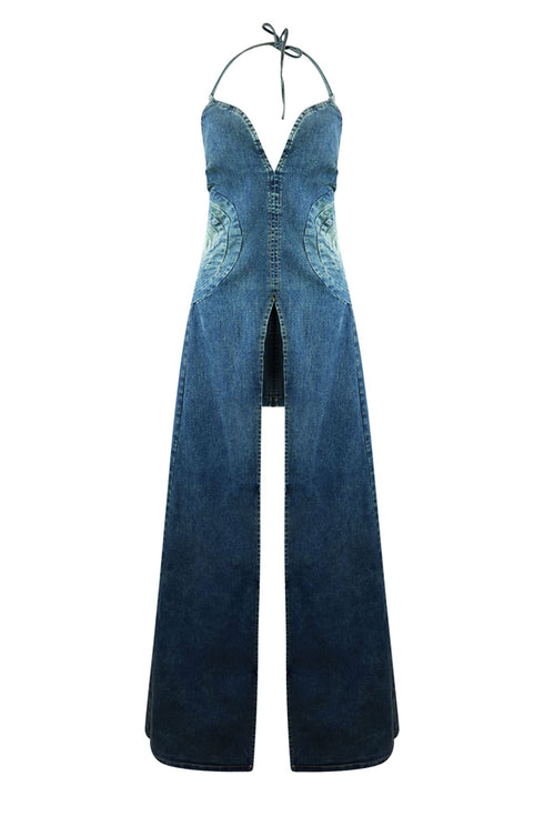 Glitch Out Denim Top & Skirt Set sets EDGE Small Denim